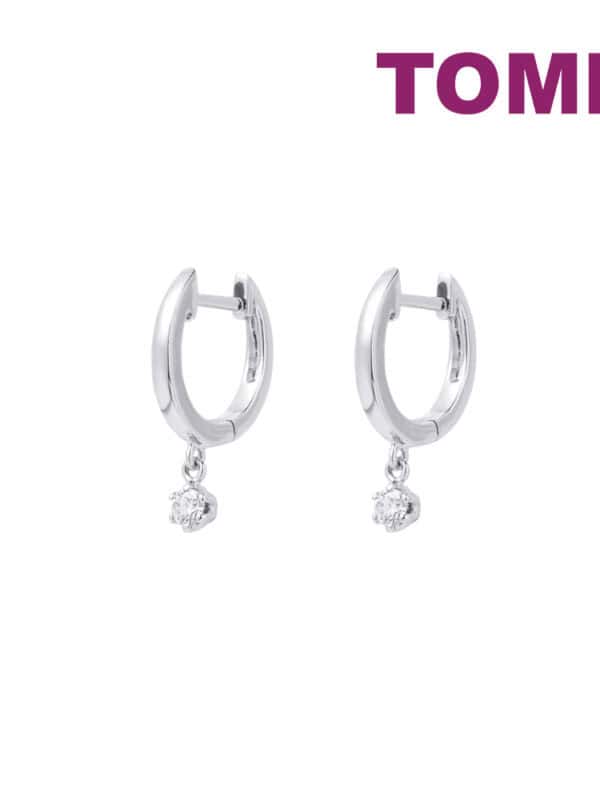 TOMEI Loop Earrings, White Gold 585