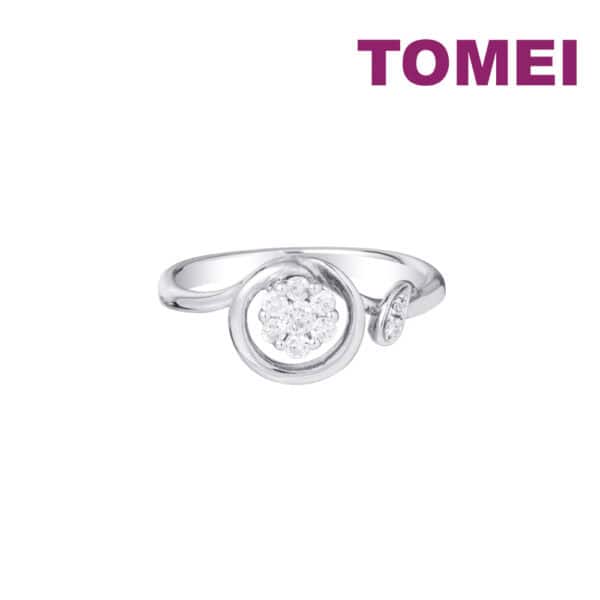 1Untitled-1_0040_ColorBalance1copy TOMEI Minimalist Blossom Diamond Ring, White Gold 375