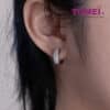 TOMEI 15mm Hoop Diamond Earrings White Gold 750