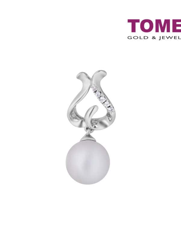 TOMEI Pearl Diamond Pendant Set White Gold 375+585