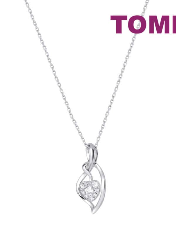 TOMEI Diamond Pendant Set, White Gold 585