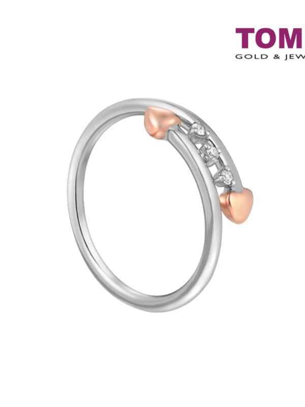 TOMEI Love Is Beautiful Collection Diamond RIng, White+Rose Gold 585