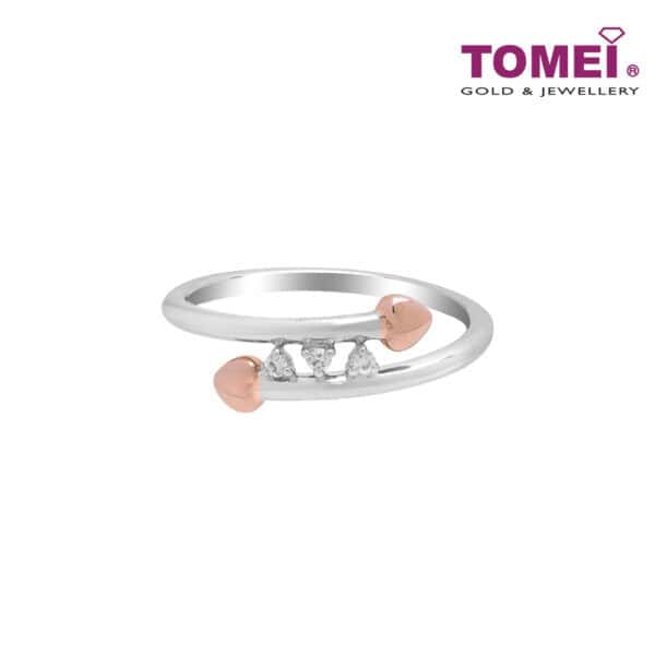 TOMEI Love Is Beautiful Collection Diamond RIng, White+Rose Gold 585
