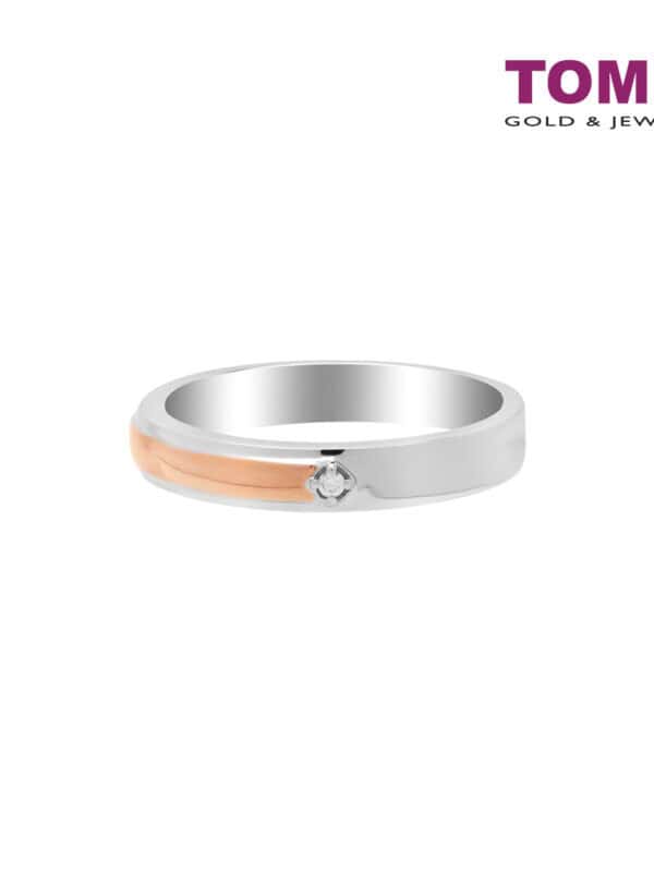 TOMEI EB Evermore Ring For Him, White+Rose Gold 750
