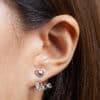 TOMEI 2-in-1 Love Earrings, White Gold 750