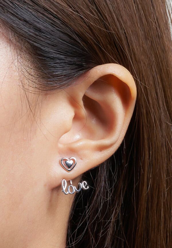 TOMEI 2-in-1 Love Earrings, White Gold 750