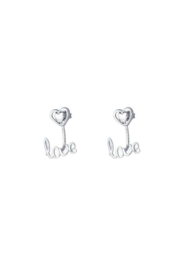 TOMEI 2-in-1 Love Earrings, White Gold 750