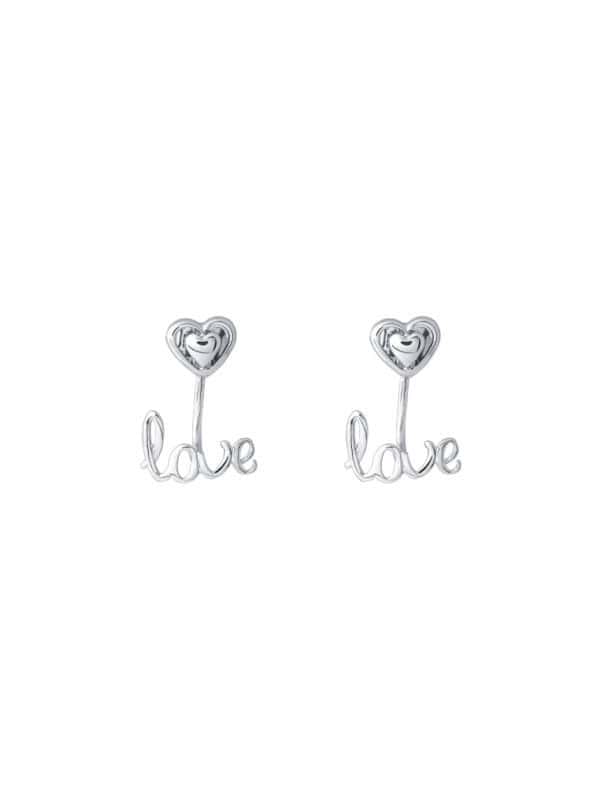 TOMEI 2-in-1 Love Earrings, White Gold 750