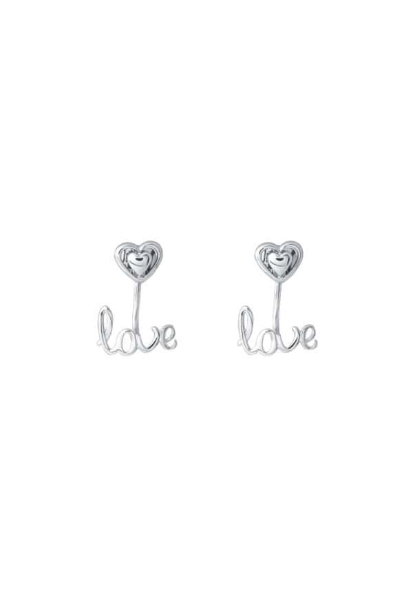 TOMEI 2-in-1 Love Earrings, White Gold 750