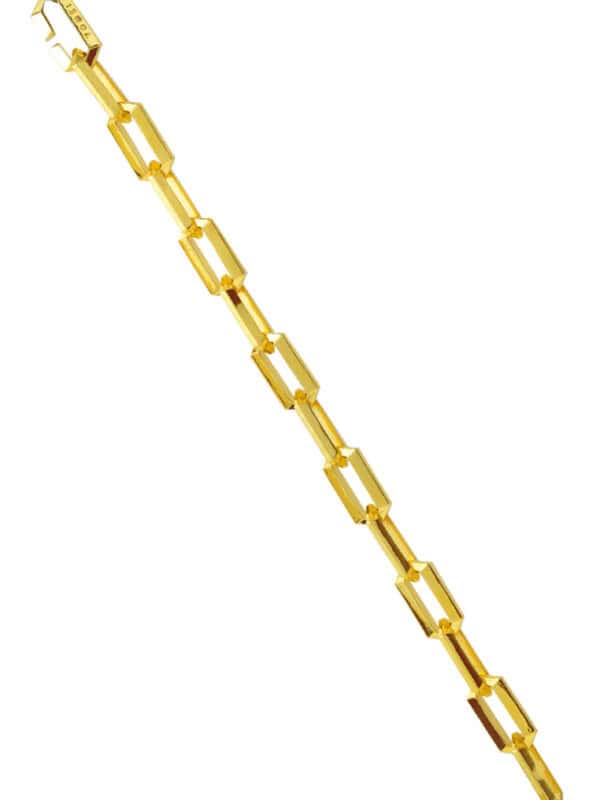 TOMEI Heavy Geometric Linked Chain Bracelet, Yellow Gold 916
