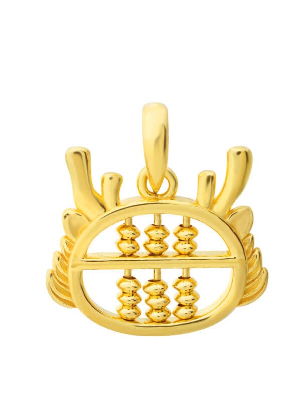 TOMEI Dragon Abacus Pendant, Yellow Gold 916