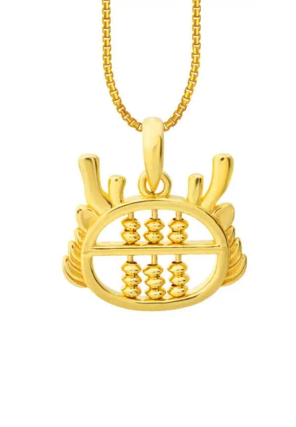 TOMEI Dragon Abacus Pendant, Yellow Gold 916