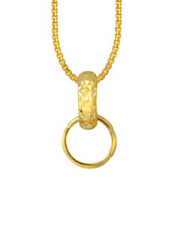 TOMEI Forever Entwined Ring Pendant, Yellow Gold 916