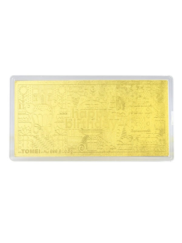 2024080909122025e87966180e77a1510694568ae96344 TOMEI Happy Birthday Gold Wafer 0.5G, Yellow Gold 9999