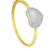 TOMEI Diamond Cut Collection Heart Bangle, Yellow Gold 916