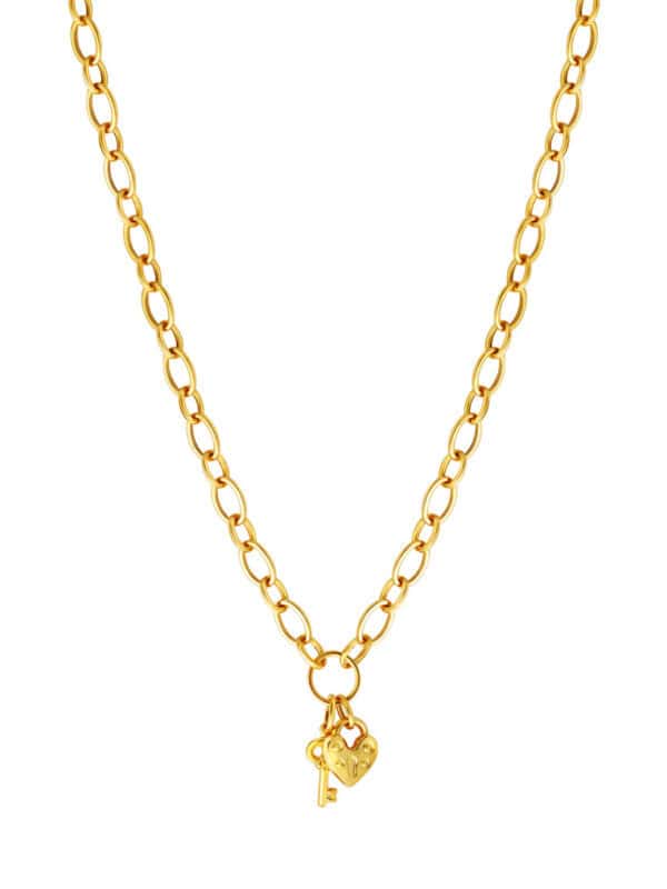 20240822081757f736fc7e9e81c5ab2d1b748bb4bfbbc4 TOMEI Lusso Italia Key and Lock Necklace, Yellow Gold 916
