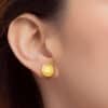 TOMEI Lusso Italia Lasered Button Earrings, Yellow Gold 916