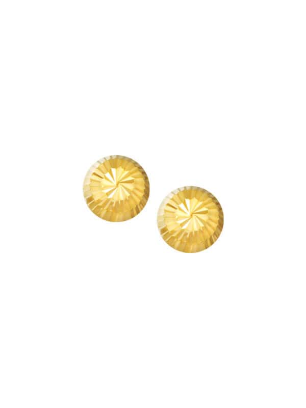 TOMEI Lusso Italia Lasered Button Earrings, Yellow Gold 916