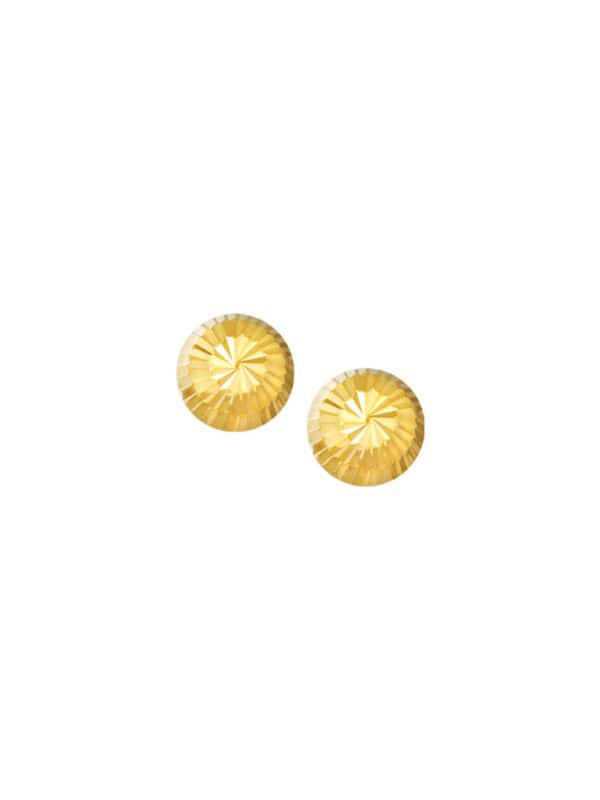 TOMEI Lusso Italia Lasered Button Earrings, Yellow Gold 916