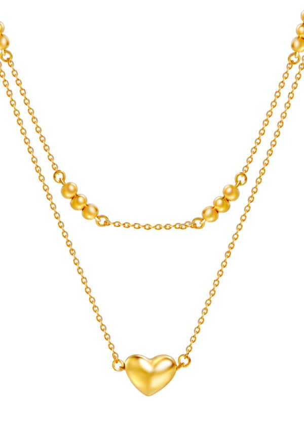 TOMEI Love Beads Double Strand Necklace, Yellow Gold 916