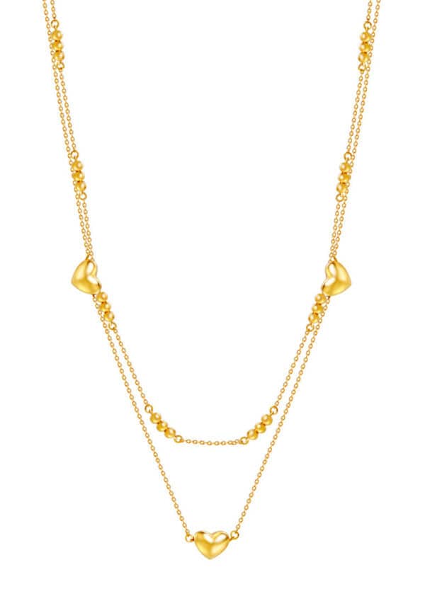 TOMEI Love Beads Double Strand Necklace, Yellow Gold 916