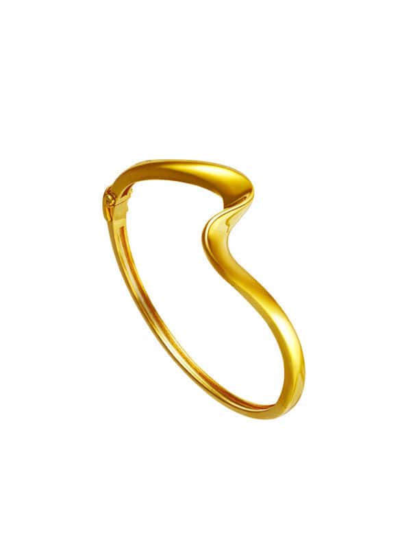 TOMEI Anastasia Curvy Bangle, Yellow Gold 916
