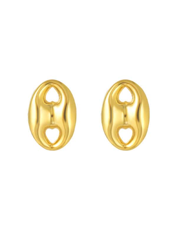 TOMEI Lusso Italia Button Earrings, Yellow Gold 916
