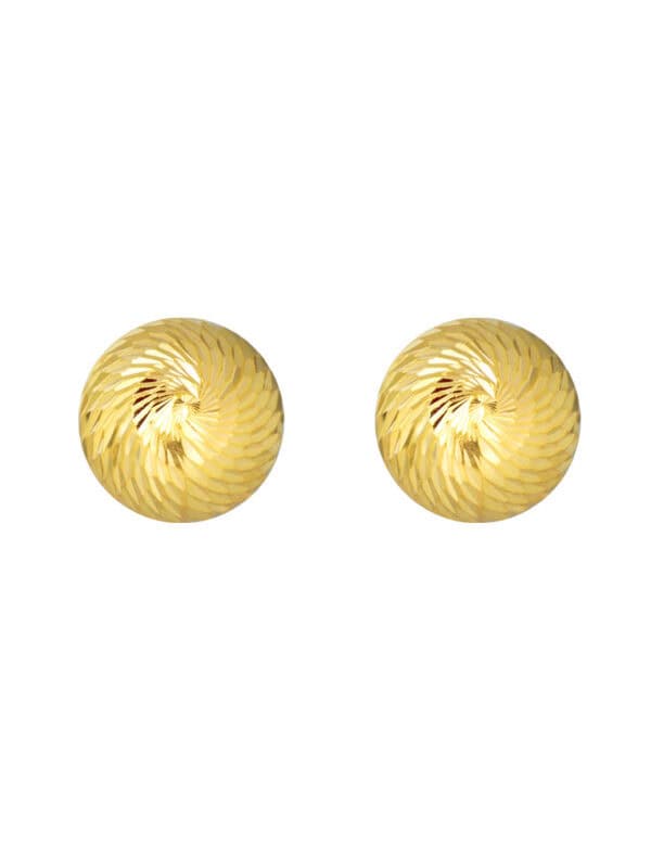 TOMEI Lusso Italia Lasered Cutting Ball Earrings, Yellow Gold 916