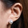 TOMEI Pearl With Diamond Earrings, White Gold 750