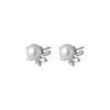 TOMEI Pearl With Diamond Earrings, White Gold 585