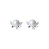 TOMEI Pearl With Diamond Earrings, White Gold 585