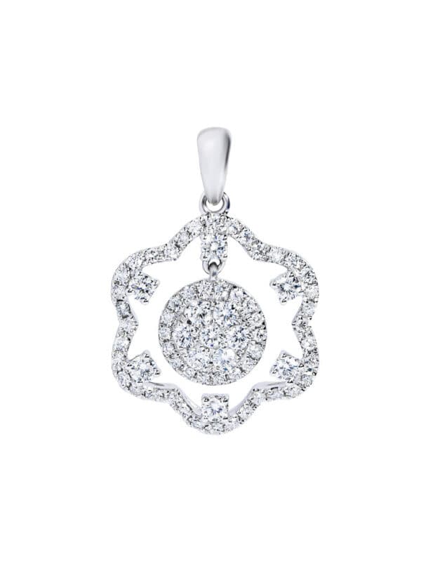 TOMEI Glimmering Grace Collection Diamond Pendant, White Gold 750