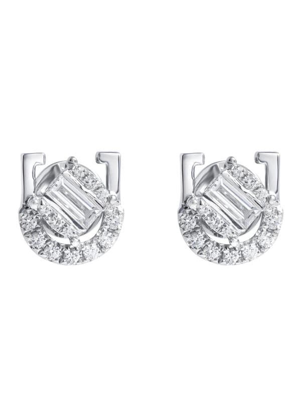 TOMEI Chic Radiance Collection Diamond Earrings, White Gold 585