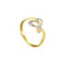 TOMEI Dual-Tone Twisted Heart Ring, Yellow Gold 916
