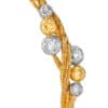 TOMEI Dual-Tone Lasered Balls Bangle, Yellow Gold 916