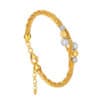 TOMEI Dual-Tone Lasered Balls Bangle, Yellow Gold 916