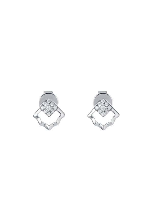 TOMEI Diamond Earrings, White Gold 375