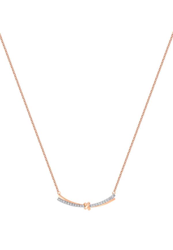 TOMEI Lovely Knot Necklace, Rose Gold 750