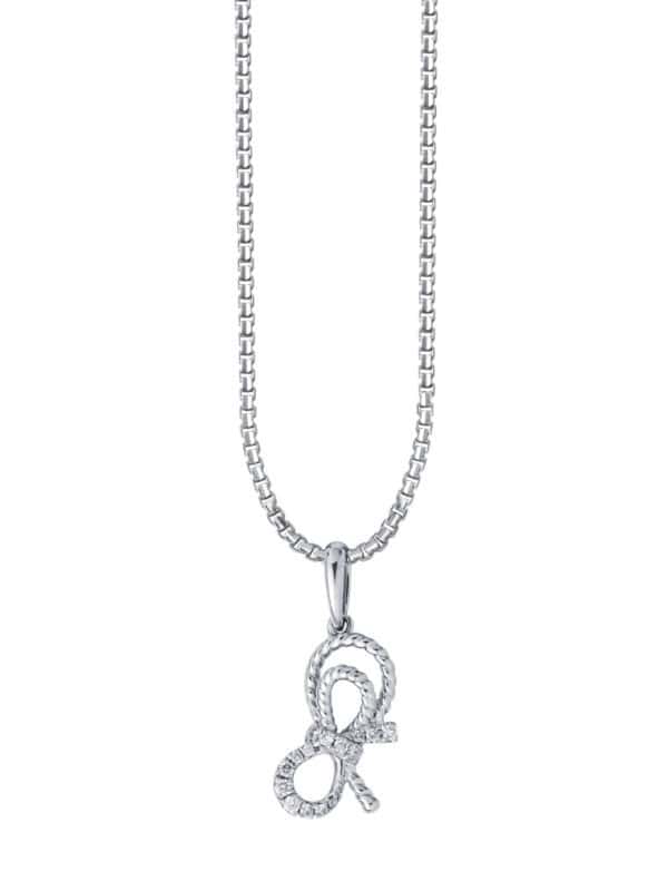 TOMEI Diamond Pendant Set, White Gold 375