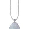 TOMEI Buddha Jade Pendant, White Gold 750