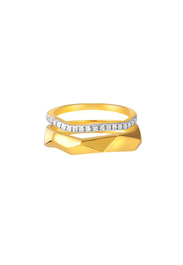 202411270648159be6f66692668c7de125505c3abc4a12 TOMEI Diamond Cut Collection 2-in-1 Ring, Yellow Gold 916