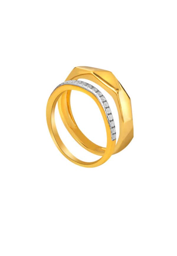 20241127064815d873ae4c2da67e0e359bd20299bf2bce TOMEI Diamond Cut Collection 2-in-1 Ring, Yellow Gold 916