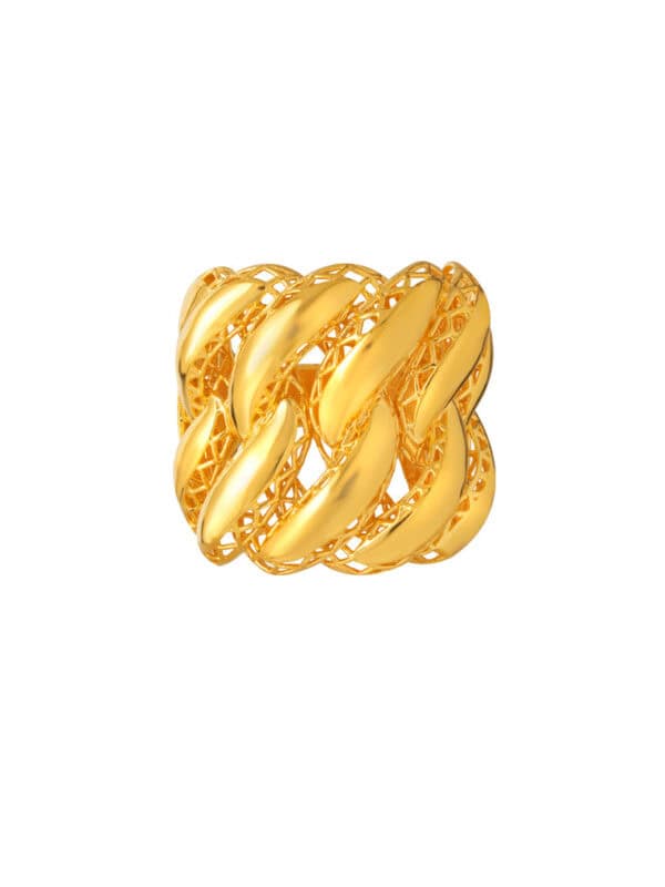 TOMEI Hollow Concept Ring, Yellow Gold 916