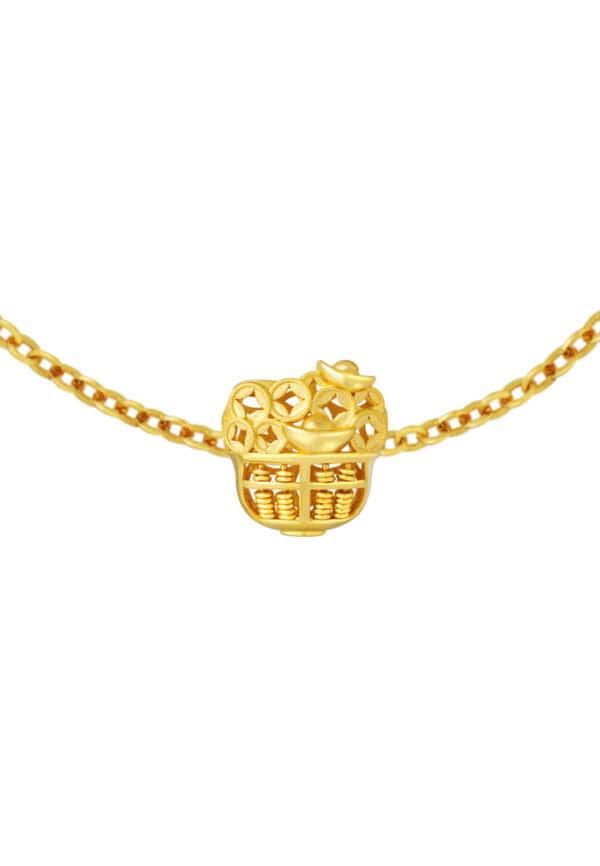 TOMEI Money Bag Abacus Pendant, Yellow Gold 916