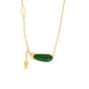 TOMEI Auspicious Leaf Jade Necklace, Yellow Gold 750