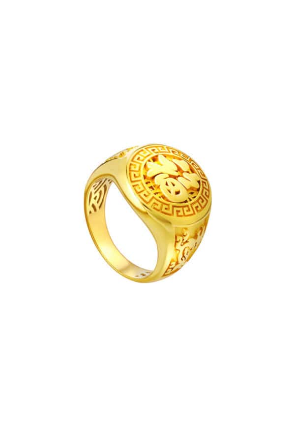 TOMEI Fu-Zi Men Ring, Yellow Gold 916