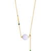 TOMEI Auspicious Barrel Purple Jade Necklace, Yellow Gold 750