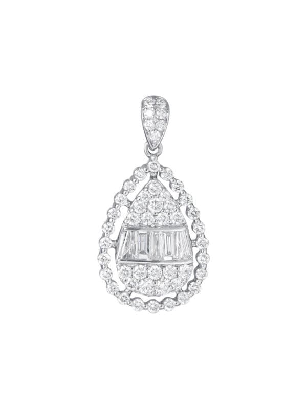 TOMEI Diamond Pendant, White Gold 750
