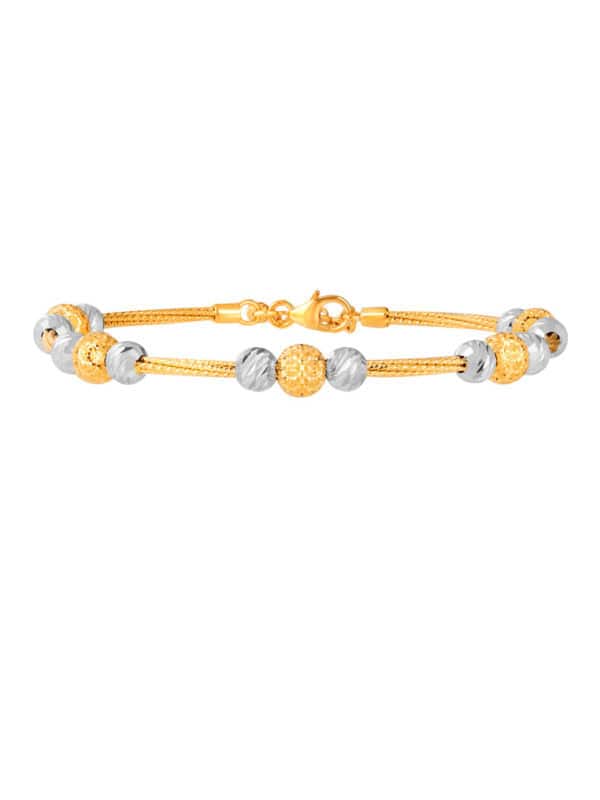 TOMEI Lusso Italia Dual Tone Beads Bangle, Yellow Gold 916