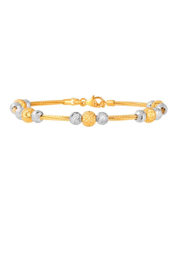 27Dec_1100x762px_0011_IL-B4412-2C TOMEI Lusso Italia Dual Tone Beads Bangle, Yellow Gold 916